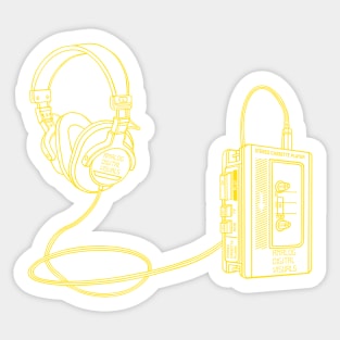 Portable Tape Player (Vivid Yellow Lines) Analog / Music Sticker